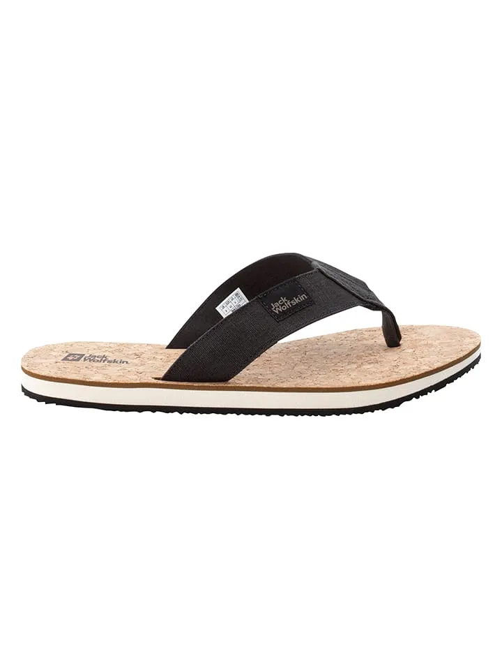 Teenslippers "Ecostride 2" zwart/beige