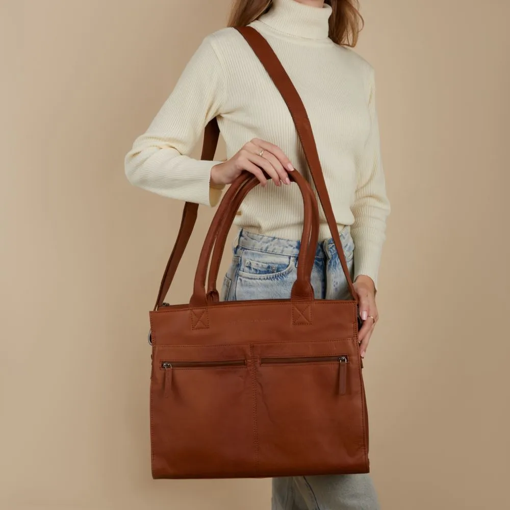 The Chesterfield Brand Elody Cognac Leather Diaper Bag