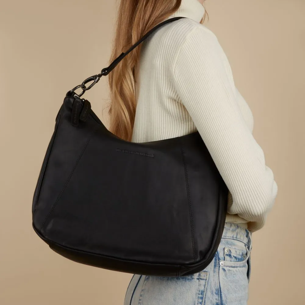 The Chesterfield Brand Marle Black Leather Shoulder Bag