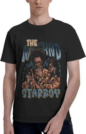 The We/Eknd Heren Dames Casual Fashion Katoen Crewneck T-shirt met korte mouwen Zwart