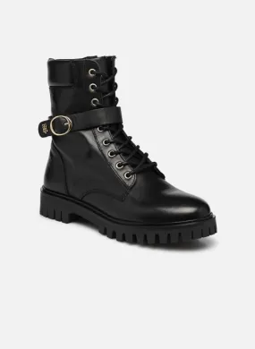      Tommy Hilfiger BUCKLE LACE UP BOOT - Zwart   