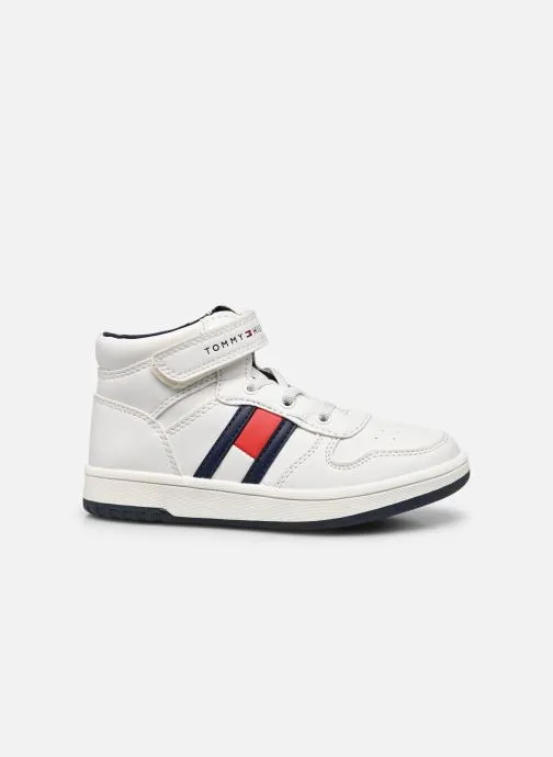      TOMMY HILFIGER HIGH TOP LACEUP/VELCRO SNEAKER  WIT   