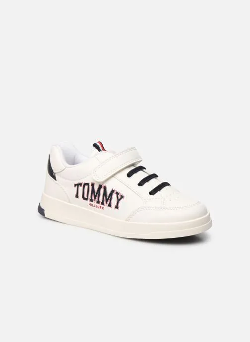      TOMMY HILFIGER LOW CUT LACEUP/VELCRO SNEAKER  WIT   