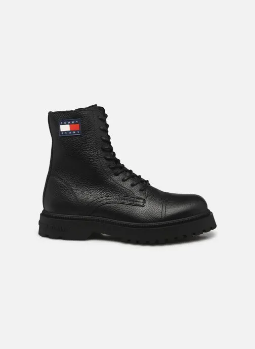      TOMMY JEANS TJM LACE UP MID BOOT TUMBLED WL  ZWART   