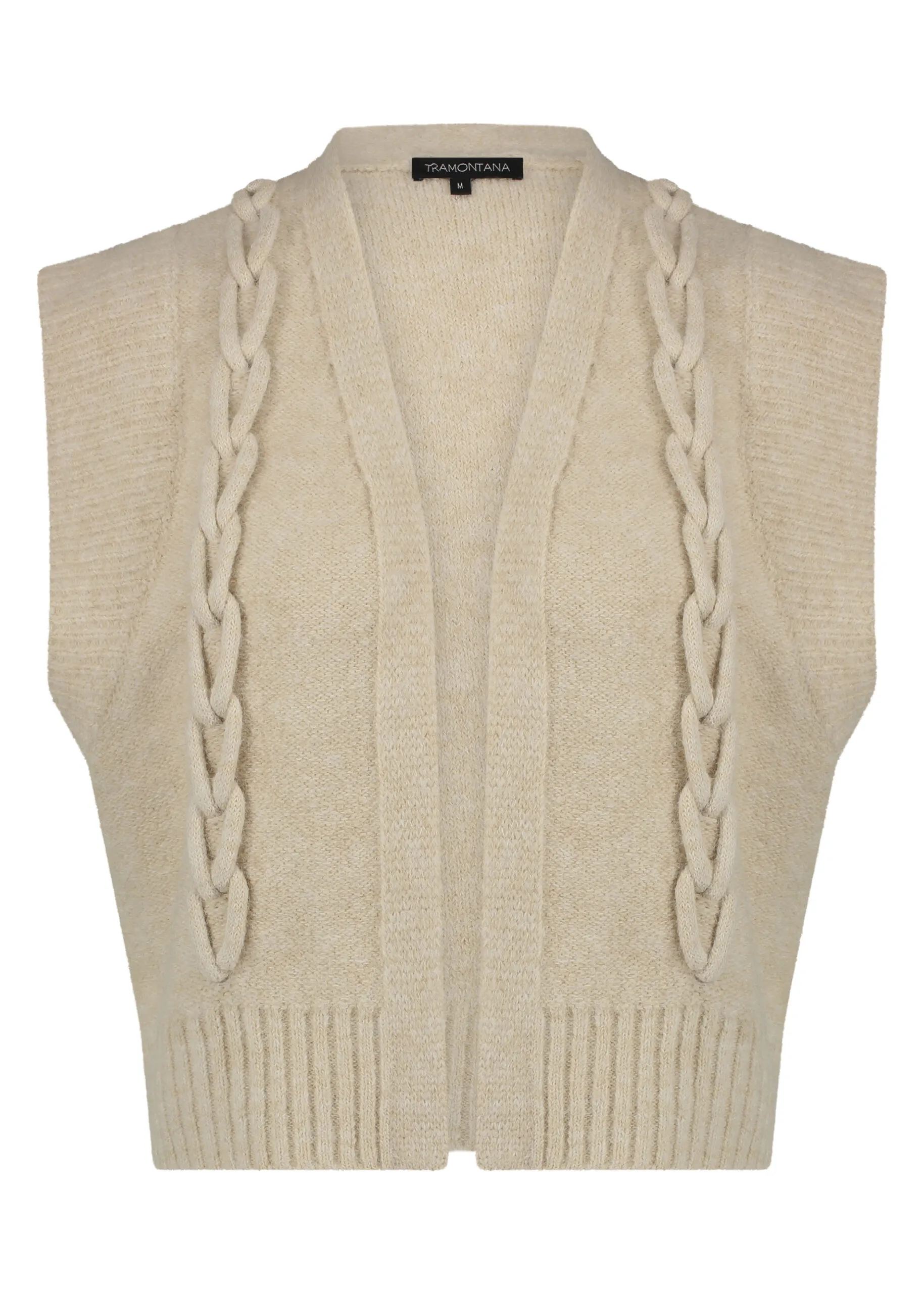 Tramontana Gilet Cables – Beige Melange