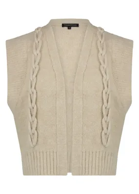 Tramontana Gilet Cables – Beige Melange