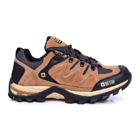 Trekkingschoenen voor heren Big Star Outdoor Camel GG174280 bruin zwart