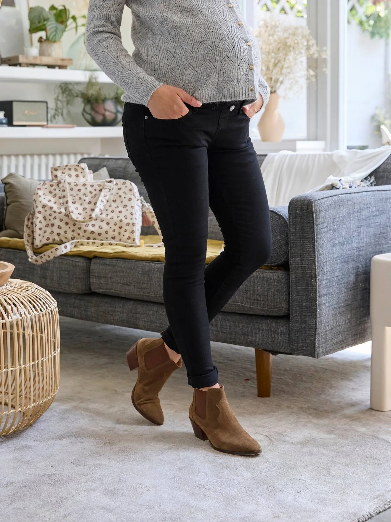 VERTBAUDET  SKINNY ZWANGERSCHAPSJEANS  ZWART