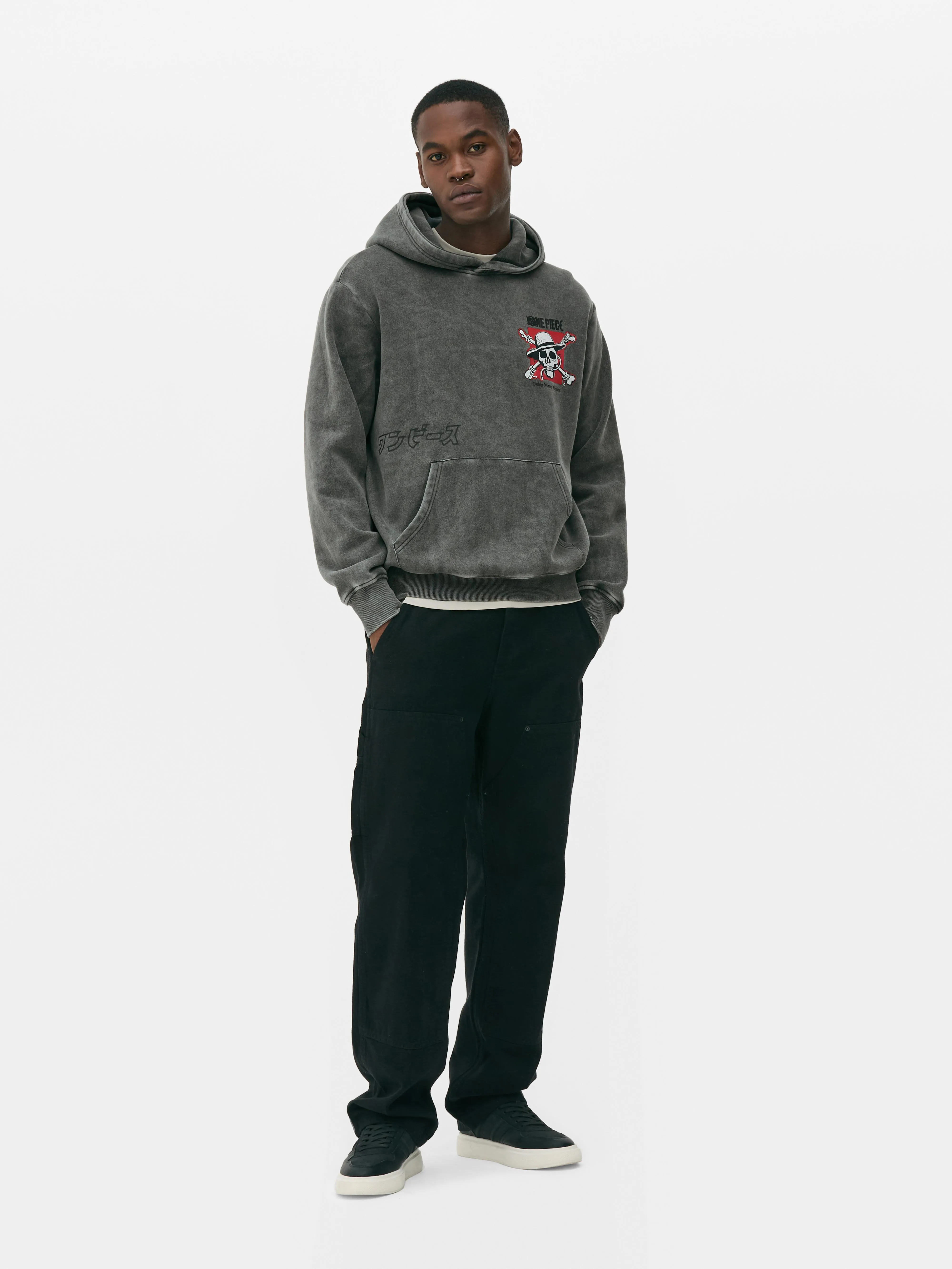 Verwassen hoodie One Piece Luffy