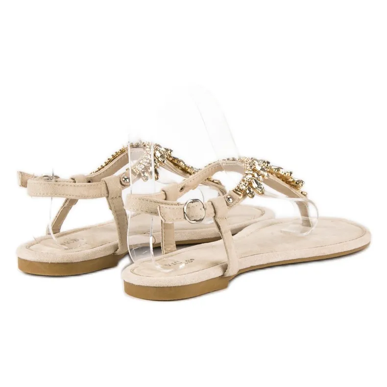 Vices Elegante platte sandalen ondeugden bruin