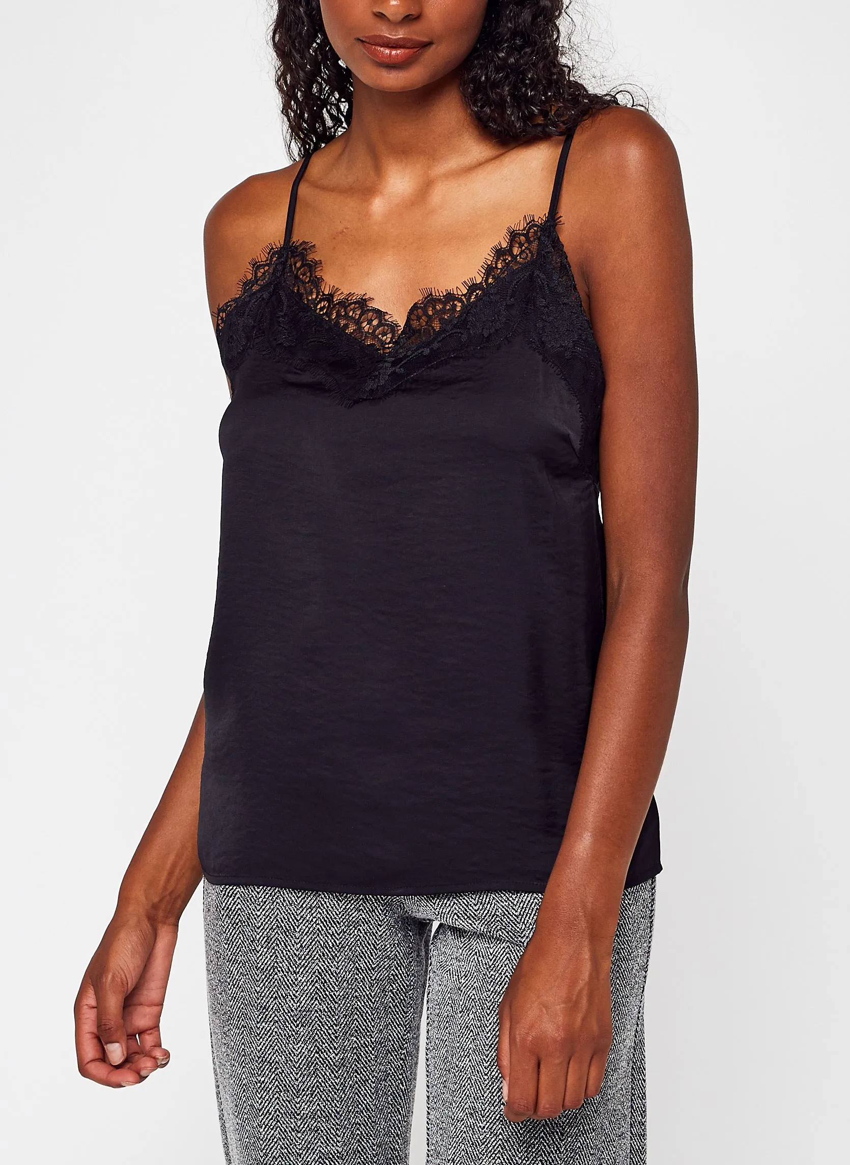      VILA VICAVA NEW LACE SINGLET/SU  NOOS  ZWART   