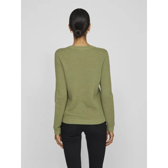 VILA VIDALO ONECK L/S KNIT TOP NOOS 14082767 OIL GREEN
