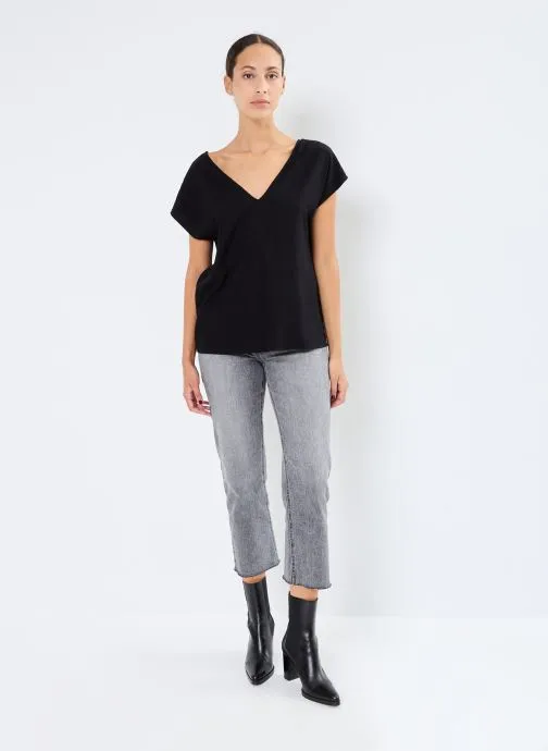      VILA VINENSA C/S VNECK TOP/LS  ZWART   