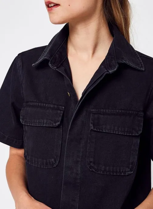      VILA VITONE VI003 S/S DENIM DRESS/SU  ZWART   