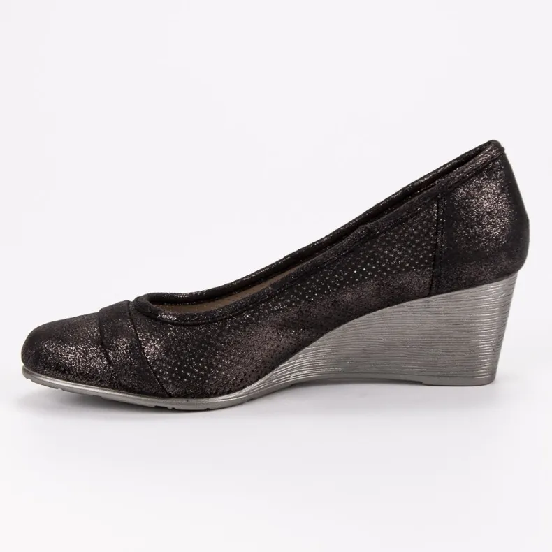 Vinceza Glitter pumps met sleehak bruin