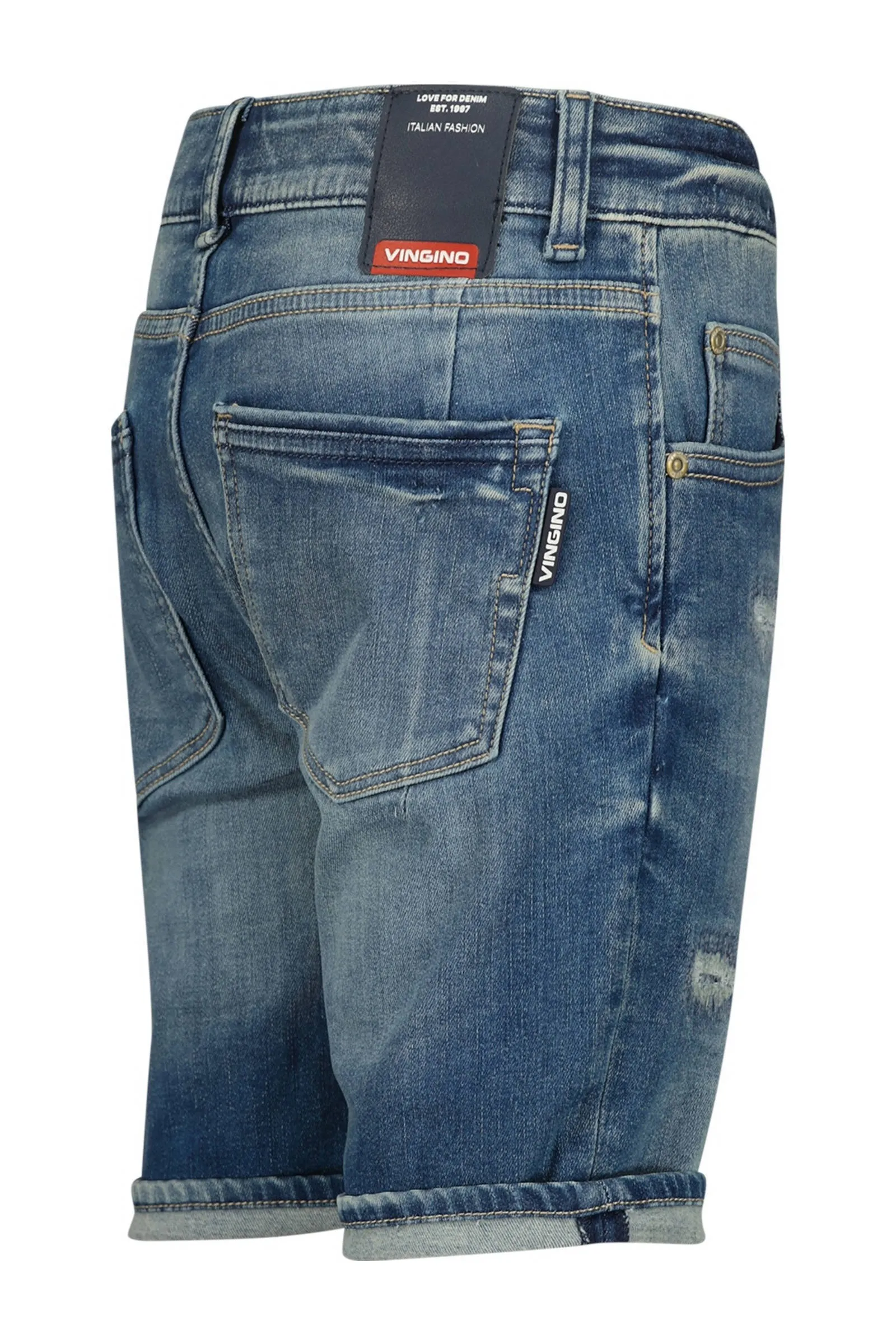 VINGINO denim short Capo cruziale blue Korte broek Blauw Jongens Stretchdenim 128