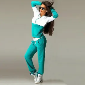 Vrouwen trainingspak Zip Up Hoodie Jas Broek Set Sport Wear