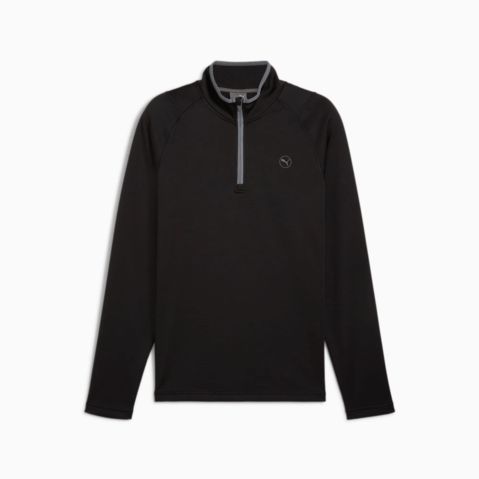 Wafelfleece golftop met kwartrits voor heren