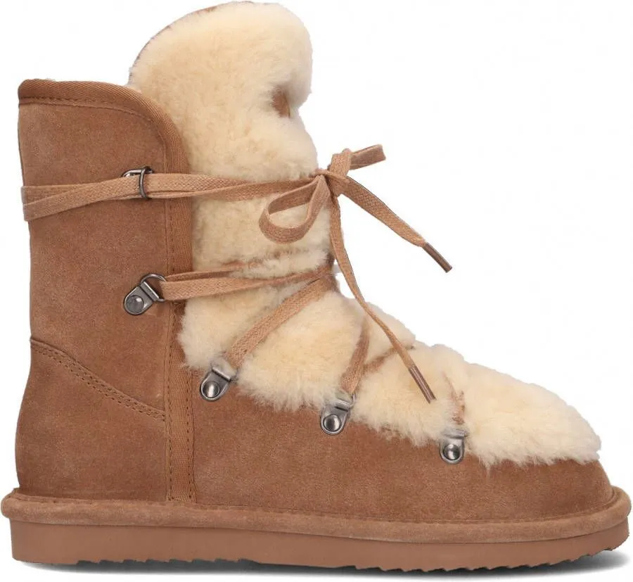 Warmbat Enkellaarsjes Moonbi Women Suede Bruin