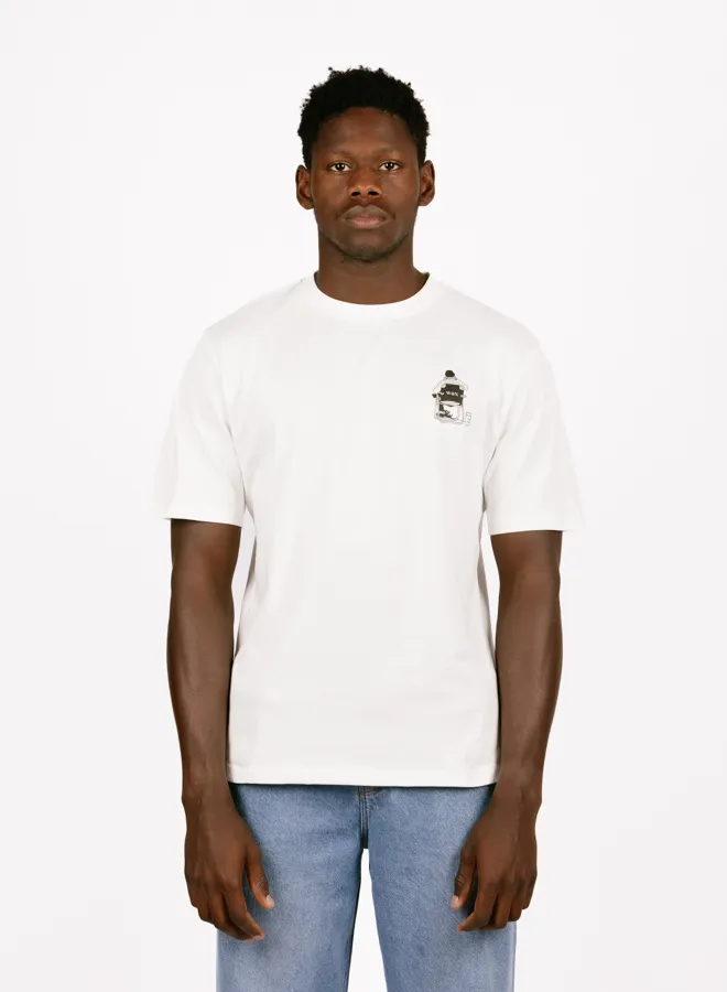 Wax London Dean SS Tee Outdoors Ecru Black