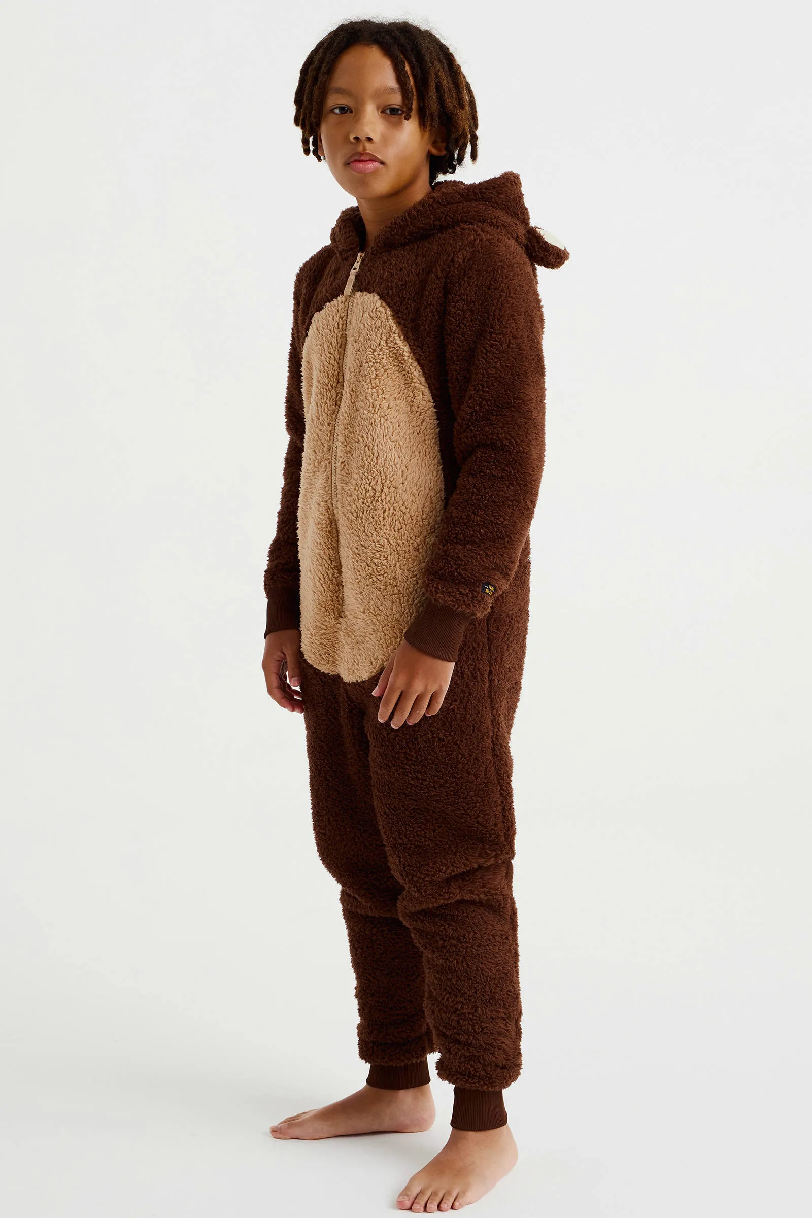 WE Fashion teddy onesie bruin beige Meerkleurig 110 116