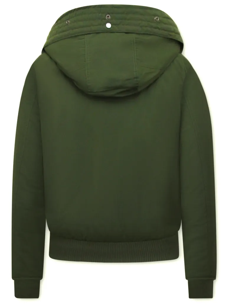 WINTERJASSEN KORT DAMES MET CAPUCHON  GROEN