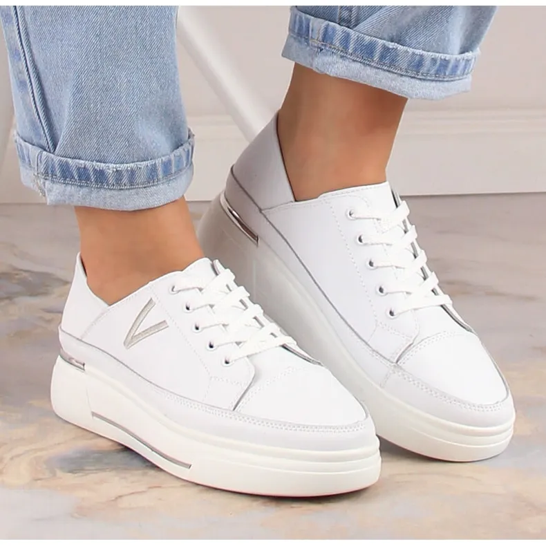 WITTE LEREN DAMES SPORTSCHOENEN VINCEZA SG237857