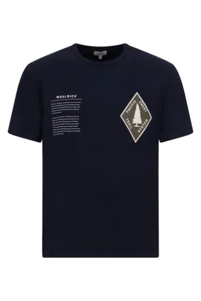 Woolrich T-shirt Graphic Patch Tee Blauw