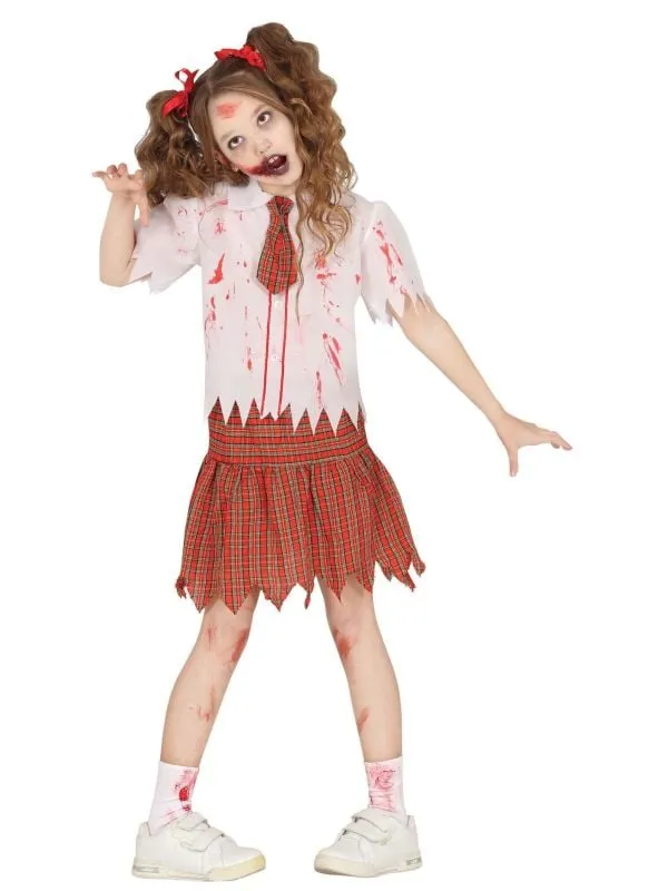 Zombie student jurk halloween kind