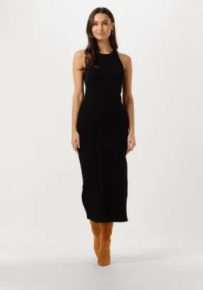 zwarte gestuz midi jurk drewgz sl long dress noos