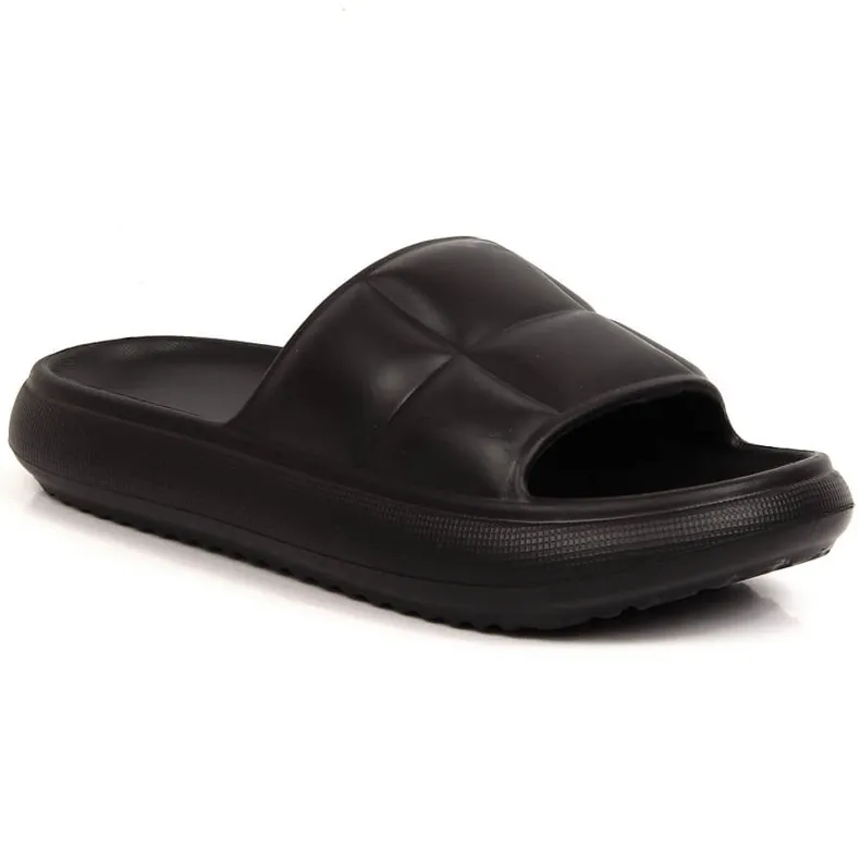 Zwarte gewatteerde platformslippers voor dames Vinceza 48800