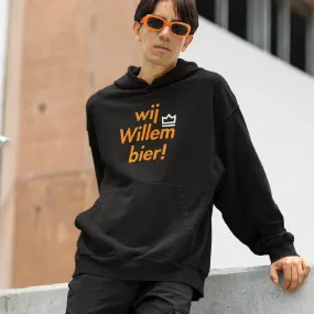 Zwarte Koningsdag Hoodie Wij Willem Bier 2 Kleuren