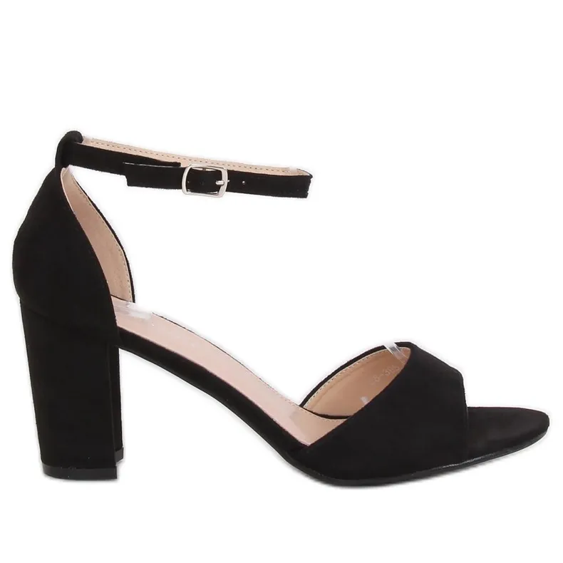 ZWARTE SANDALEN MET HOGE HAKKEN 88395 ZWART